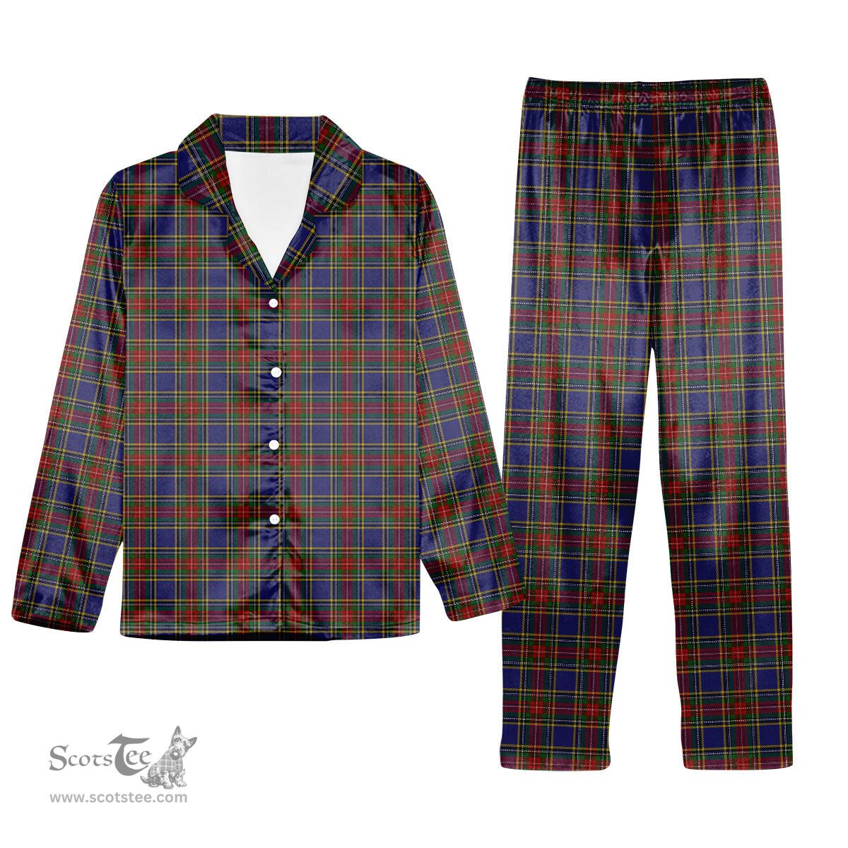 ScotsTee Shop Scottish MacBeth Tartan Pajama Satin Velvet Flannel Pajama Set