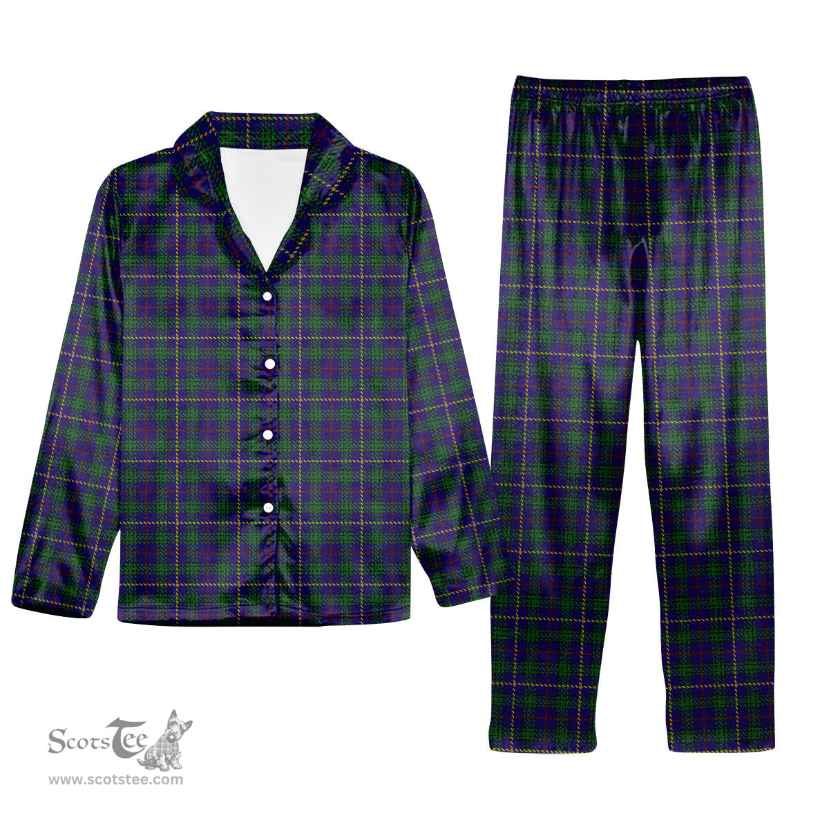 ScotsTee Shop Scottish MacCainsh Tartan Pajama Satin Velvet Flannel Pajama Set