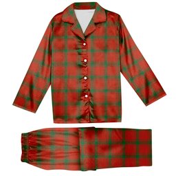 ScotsTee Shop Scottish MacDonald of Sleat Ancient Tartan Pajama Satin Velvet Flannel Pajama Set