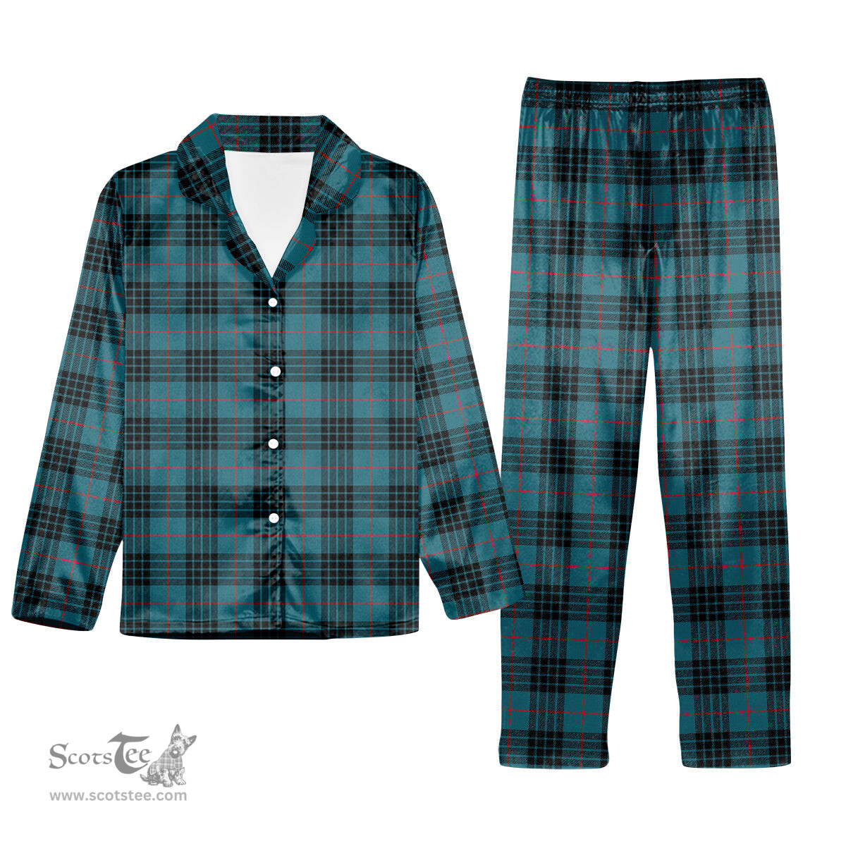 ScotsTee Shop Scottish Morgan Ancient Tartan Pajama Satin Velvet Flannel Pajama Set