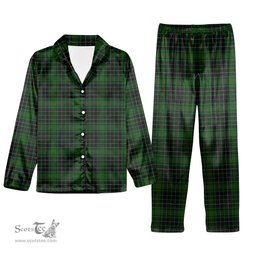 ScotsTee Shop Scottish MacAuley Hunting Tartan Pajama Satin Velvet Flannel Pajama Set