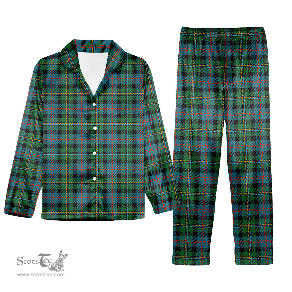 ScotsTee Shop Scottish MacCallum Ancient Tartan Pajama Satin Velvet Flannel Pajama Set