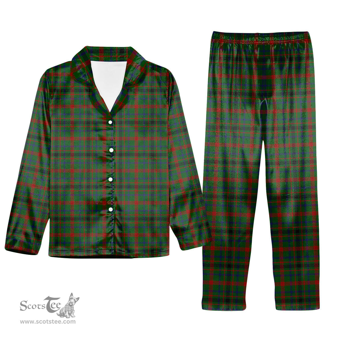 ScotsTee Shop Scottish MacDonagh Tartan Pajama Satin Velvet Flannel Pajama Set
