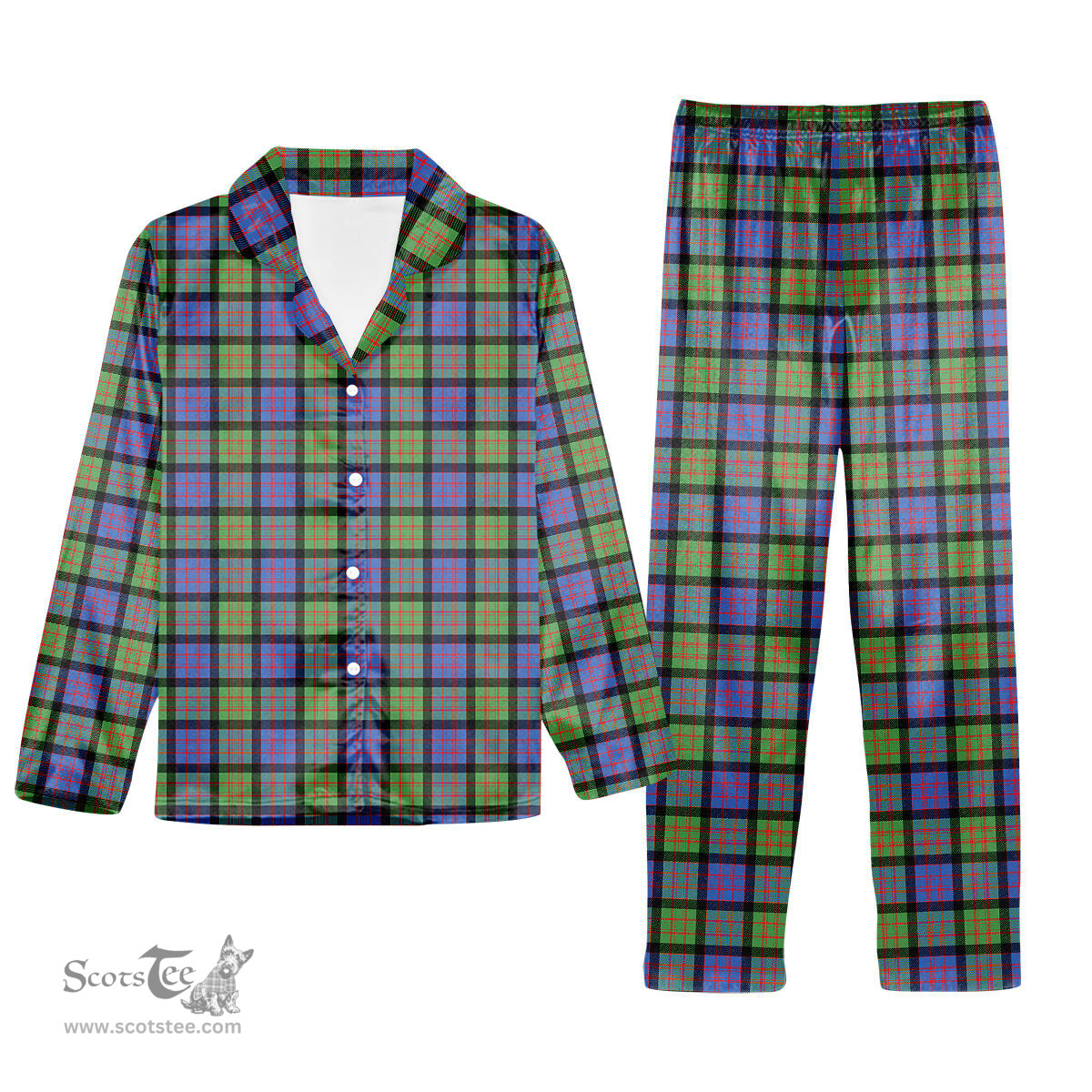 ScotsTee Shop Scottish MacDonald Ancient Tartan Pajama Satin Velvet Flannel Pajama Set