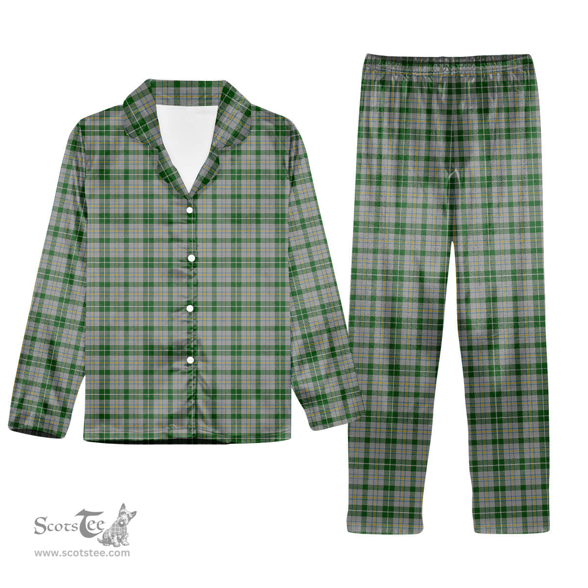 ScotsTee Shop Scottish MacGiboney Dress Tartan Pajama Satin Velvet Flannel Pajama Set
