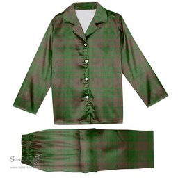 ScotsTee Shop Scottish MacAlister of Glenbarr Hunting Ancient Tartan Pajama Satin Velvet Flannel Pajama Set