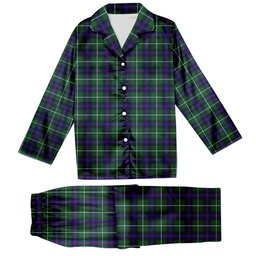 ScotsTee Shop Scottish MacDonald of the Isles Hunting Modern Tartan Pajama Satin Velvet Flannel Pajama Set