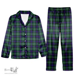ScotsTee Shop Scottish MacDonald of the Isles Hunting Modern Tartan Pajama Satin Velvet Flannel Pajama Set