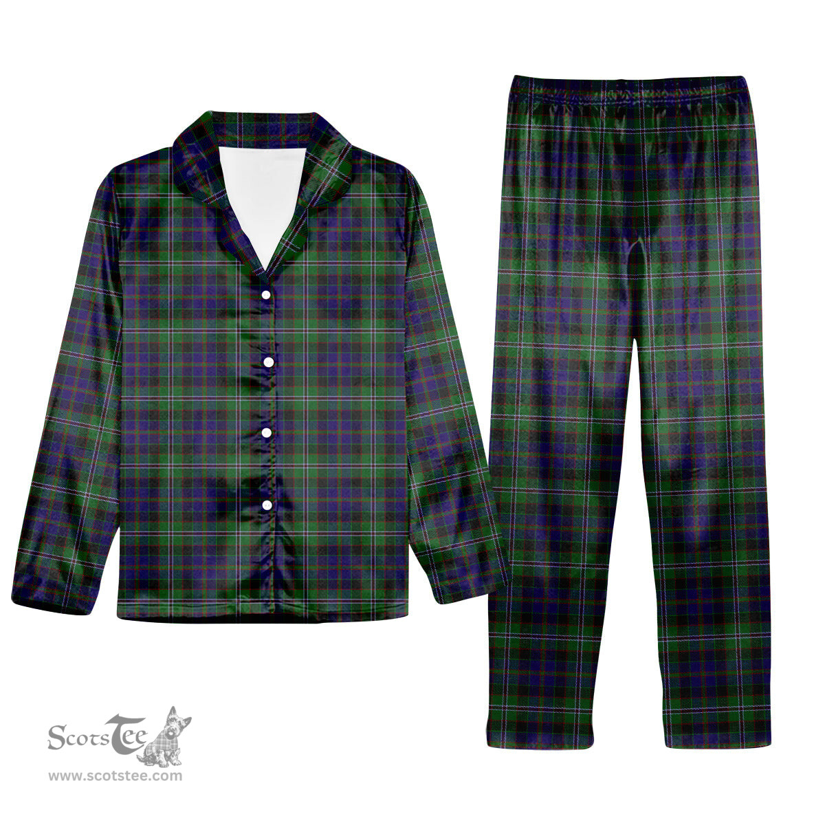 ScotsTee Shop Scottish MacCraig Tartan Pajama Satin Velvet Flannel Pajama Set