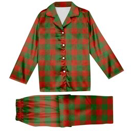 ScotsTee Shop Scottish Moncrieff Ancient Tartan Pajama Satin Velvet Flannel Pajama Set