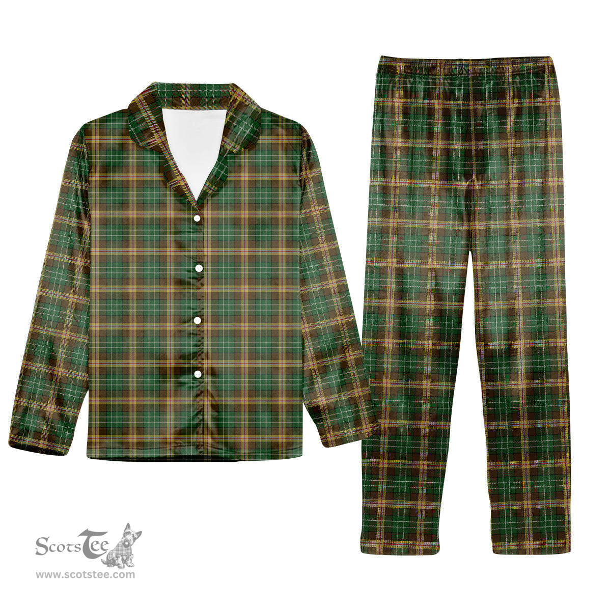 ScotsTee Shop Scottish McShane Tartan Pajama Satin Velvet Flannel Pajama Set