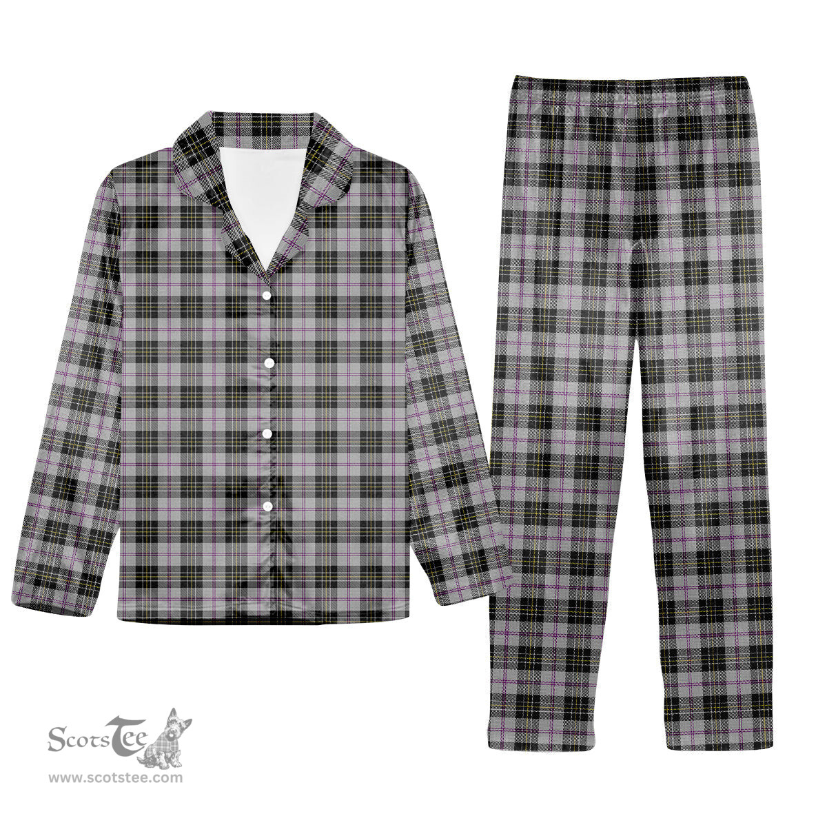 ScotsTee Shop Scottish McPherson Dress Ancient Tartan Pajama Satin Velvet Flannel Pajama Set