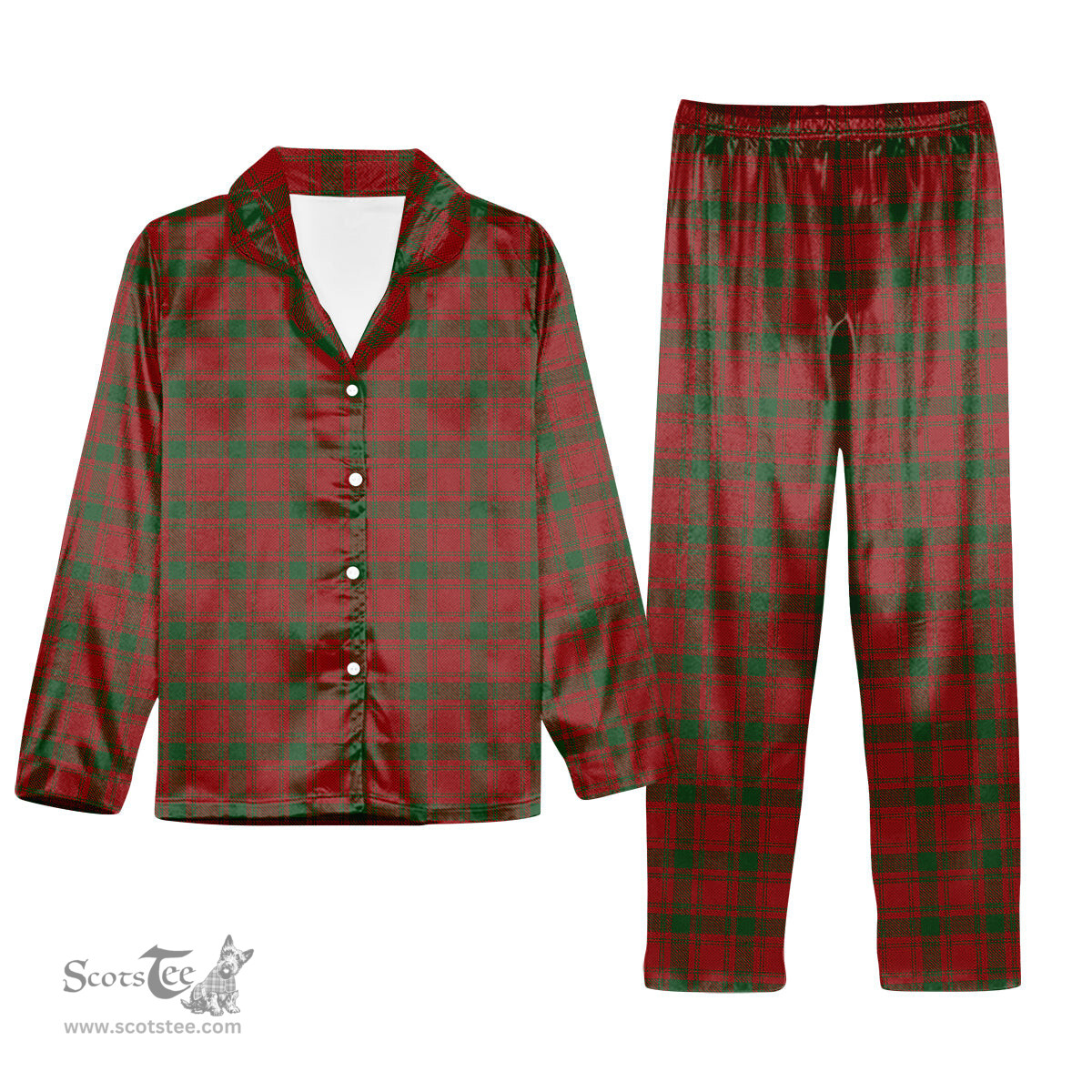 ScotsTee Shop Scottish McQuary Tartan Pajama Satin Velvet Flannel Pajama Set