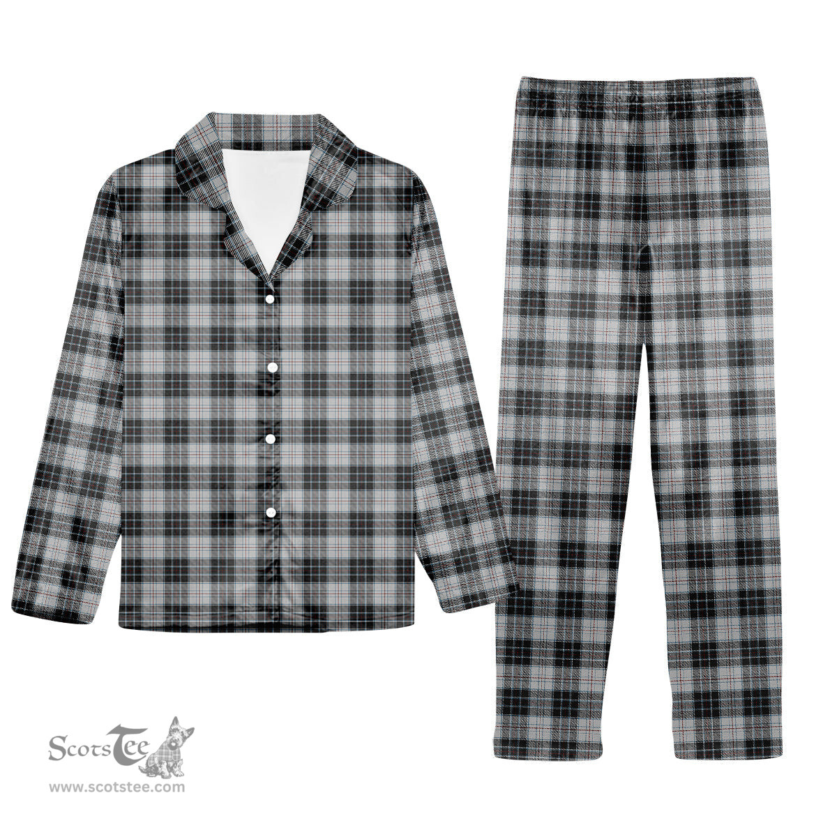 ScotsTee Shop Scottish McRae Dress Tartan Pajama Satin Velvet Flannel Pajama Set
