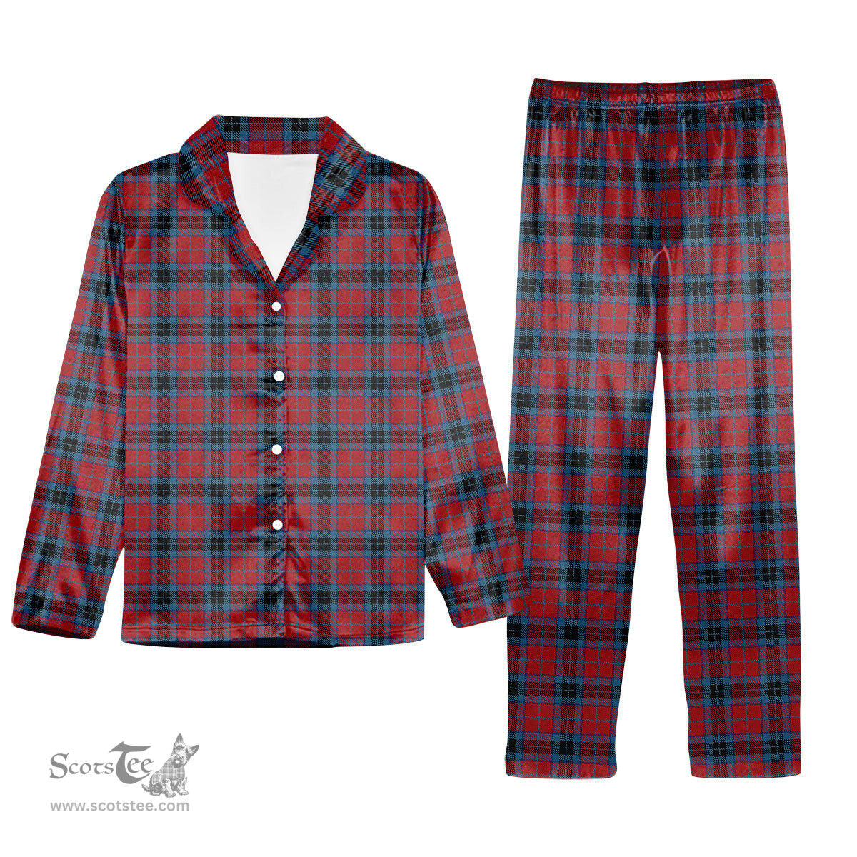 ScotsTee Shop Scottish McTavish Tartan Pajama Satin Velvet Flannel Pajama Set