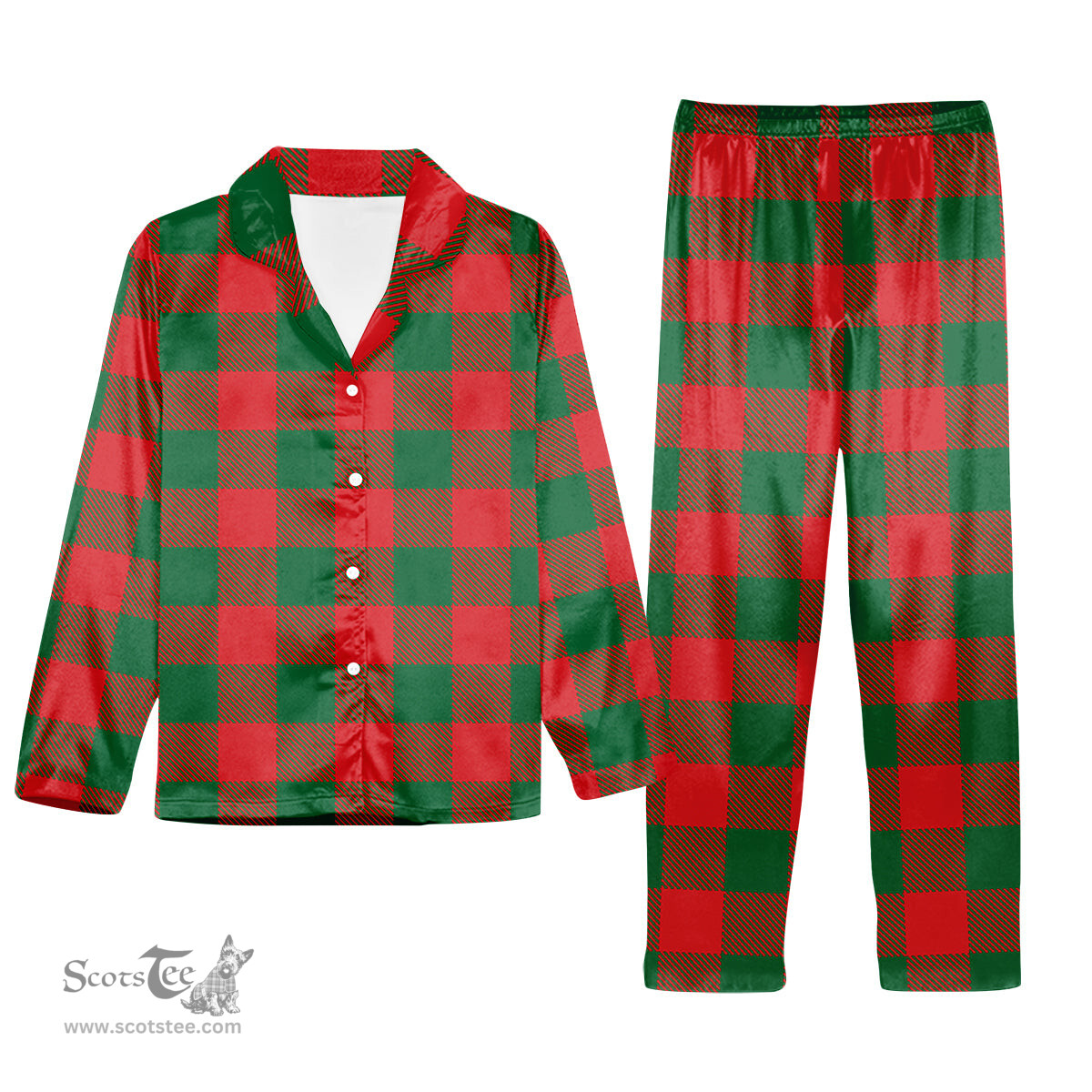 ScotsTee Shop Scottish Moncrieffe SC Tartan Pajama Satin Velvet Flannel Pajama Set