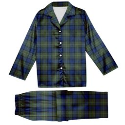 ScotsTee Shop Scottish Muir Modern Tartan Pajama Satin Velvet Flannel Pajama Set