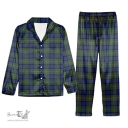 ScotsTee Shop Scottish Muir Modern Tartan Pajama Satin Velvet Flannel Pajama Set