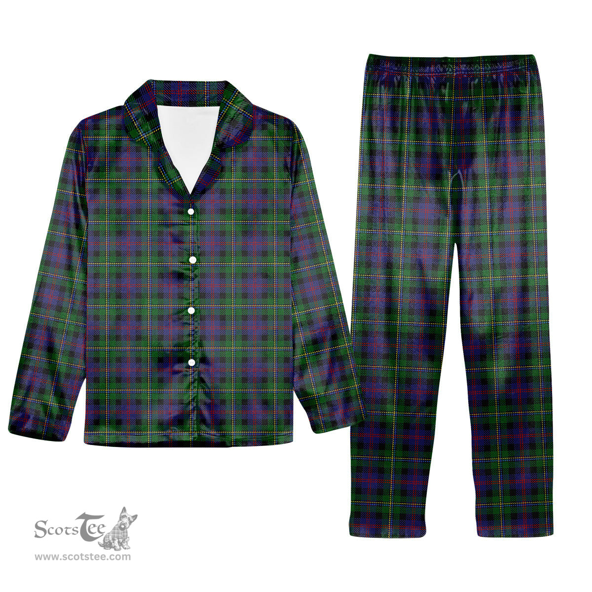 ScotsTee Shop Scottish MacCallum Tartan Pajama Satin Velvet Flannel Pajama Set