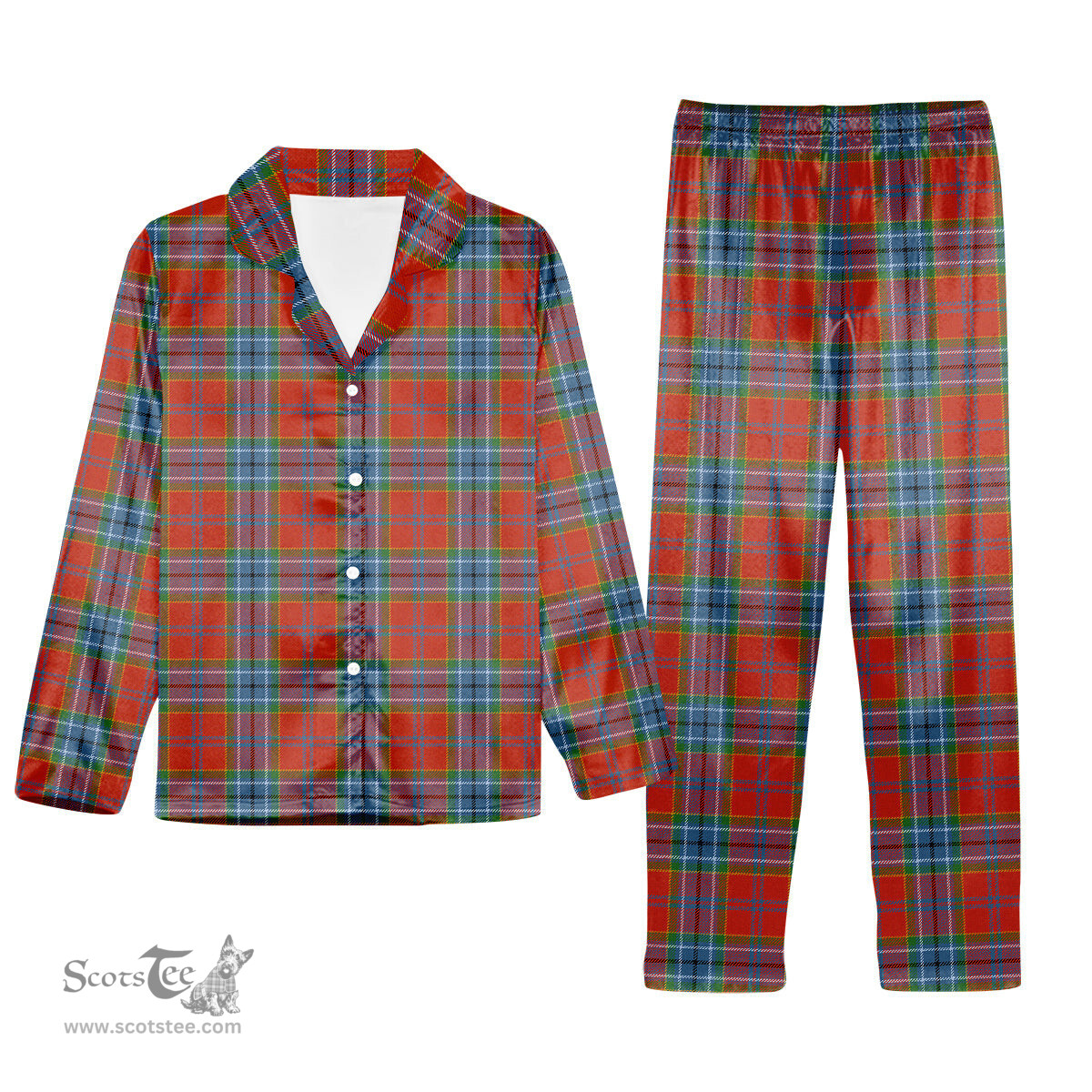 ScotsTee Shop Scottish MacCreary Ancient Tartan Pajama Satin Velvet Flannel Pajama Set
