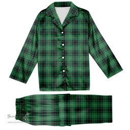 ScotsTee Shop Scottish MacArthur Ancient Tartan Pajama Satin Velvet Flannel Pajama Set