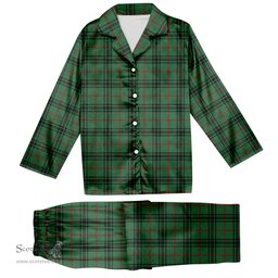 ScotsTee Shop Scottish MacArthur-Fox Modern Tartan Pajama Satin Velvet Flannel Pajama Set