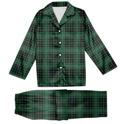 ScotsTee Shop Scottish MacAulay Hunting Ancient Tartan Pajama Satin Velvet Flannel Pajama Set