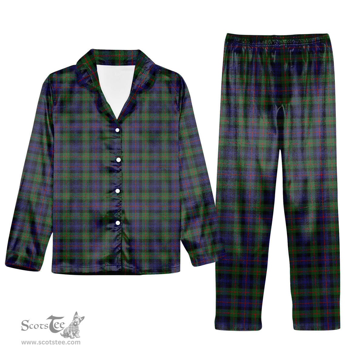 ScotsTee Shop Scottish Murray of Atholl Tartan Pajama Satin Velvet Flannel Pajama Set