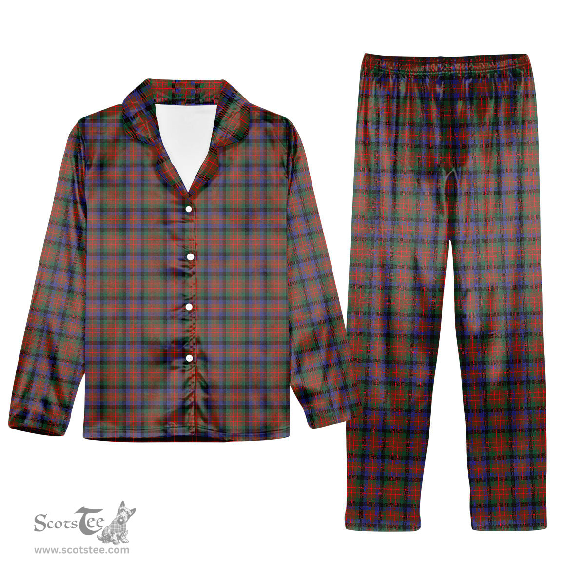 ScotsTee Shop Scottish MacDuff Hunting Modern SC Tartan Pajama Satin Velvet Flannel Pajama Set
