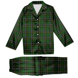ScotsTee Shop Scottish MacAlpin Modern Tartan Pajama Satin Velvet Flannel Pajama Set