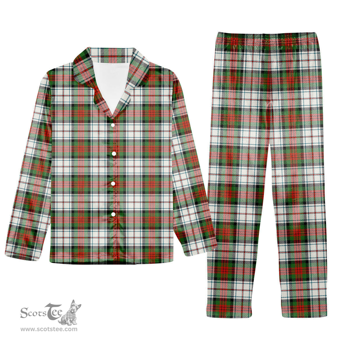 ScotsTee Shop Scottish MacDuff Dress Ancient Tartan Pajama Satin Velvet Flannel Pajama Set