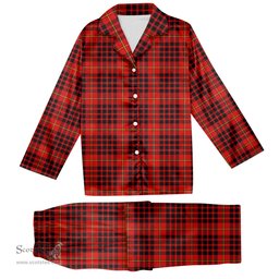 ScotsTee Shop Scottish MacDonald of Ardnamurchan Modern Tartan Pajama Satin Velvet Flannel Pajama Set