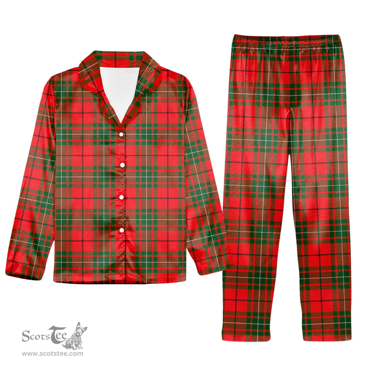 ScotsTee Shop Scottish MacAuley Modern Tartan Pajama Satin Velvet Flannel Pajama Set
