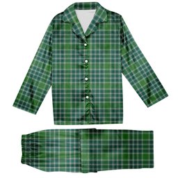 ScotsTee Shop Scottish MacDonald Lord of the Isles Hunting Ancient Tartan Pajama Satin Velvet Flannel Pajama Set