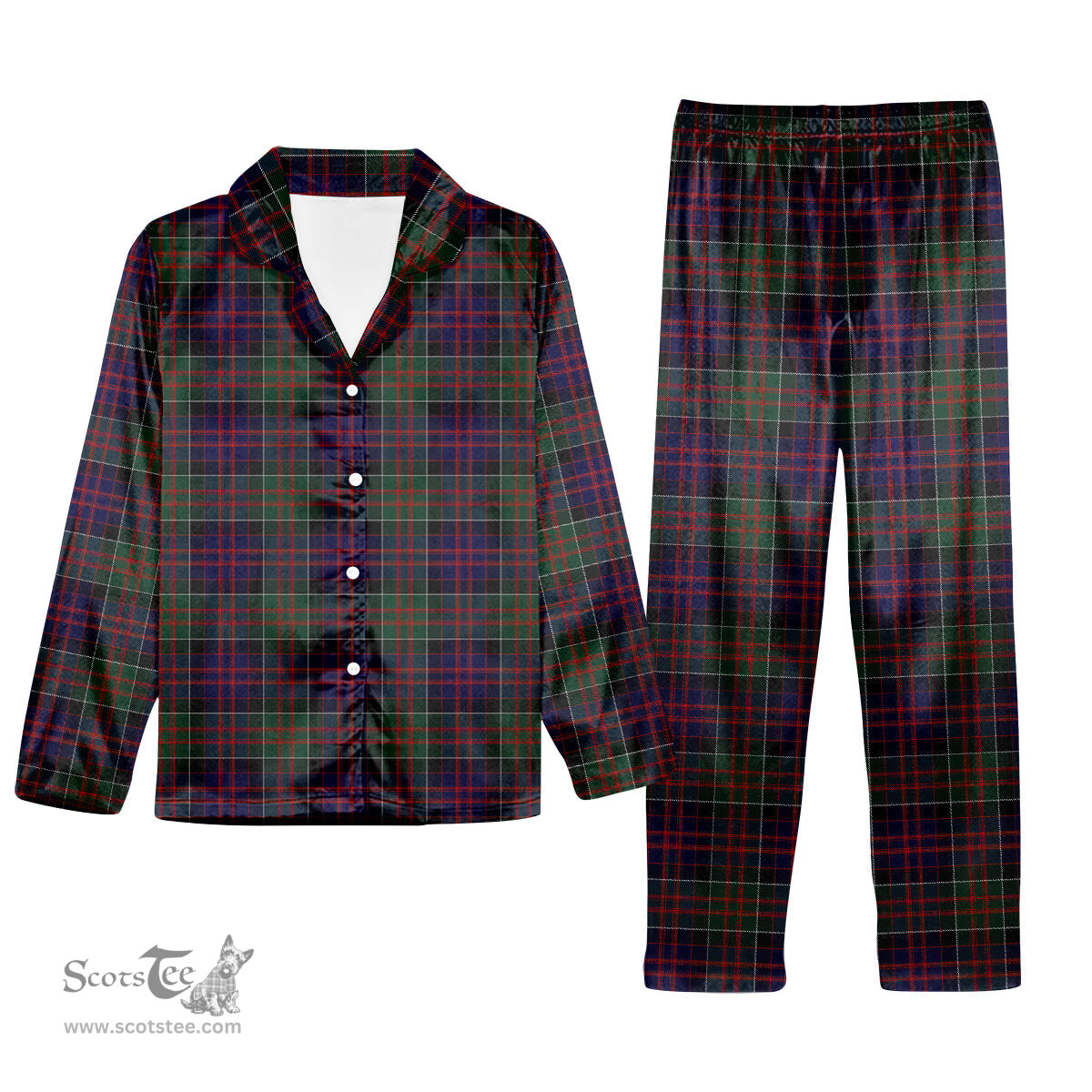 ScotsTee Shop Scottish MacDonald of Clan Ranald Tartan Pajama Satin Velvet Flannel Pajama Set