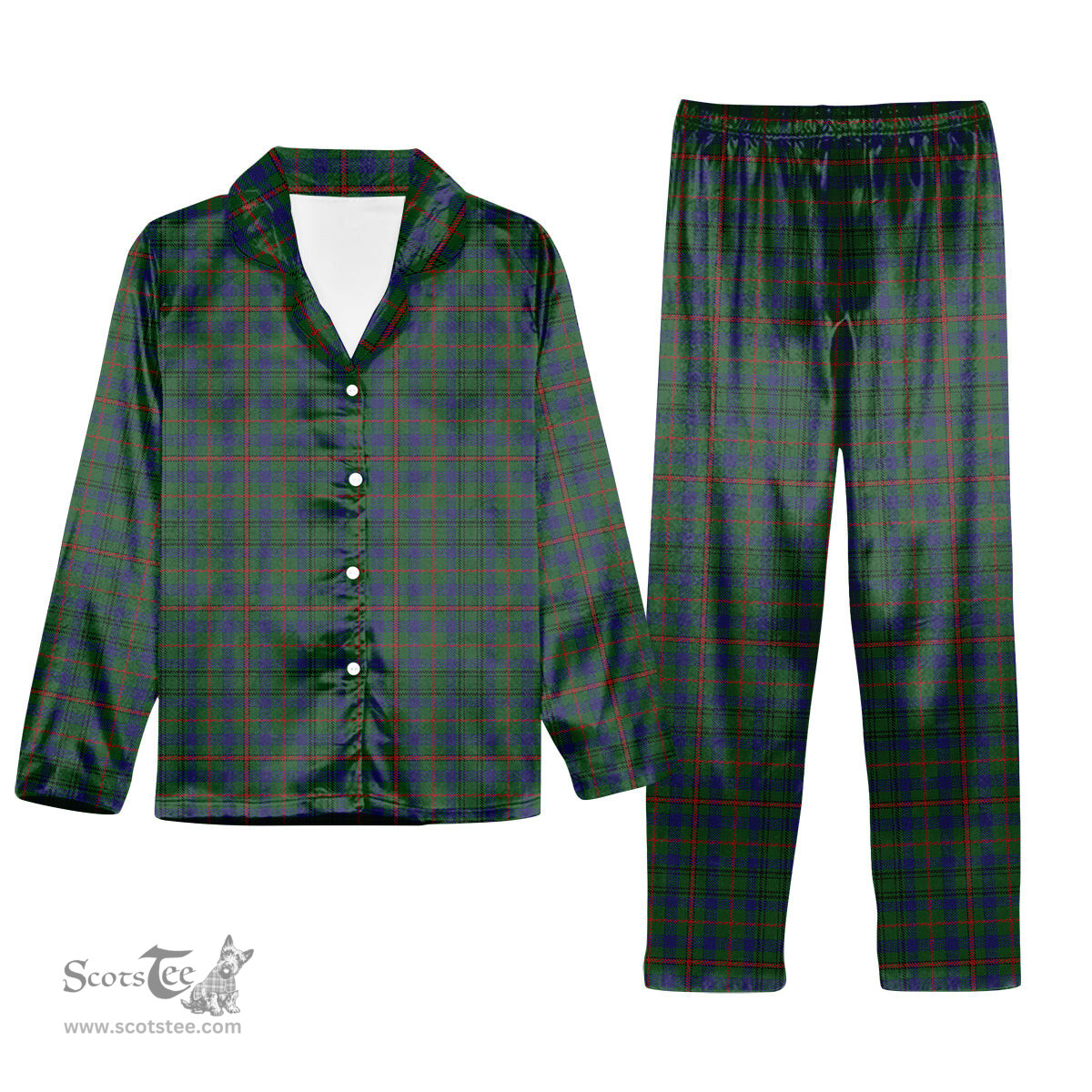 ScotsTee Shop Scottish Moncreiffe of Atholl Tartan Pajama Satin Velvet Flannel Pajama Set