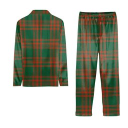 ScotsTee Shop Scottish Menzies Green Ancient Tartan Pajama Satin Velvet Flannel Pajama Set
