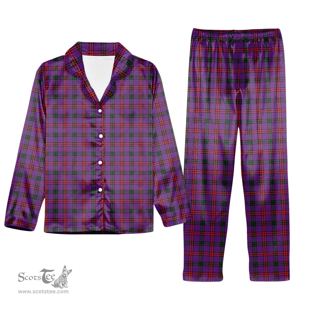 ScotsTee Shop Scottish Montgomery Modern Tartan Pajama Satin Velvet Flannel Pajama Set