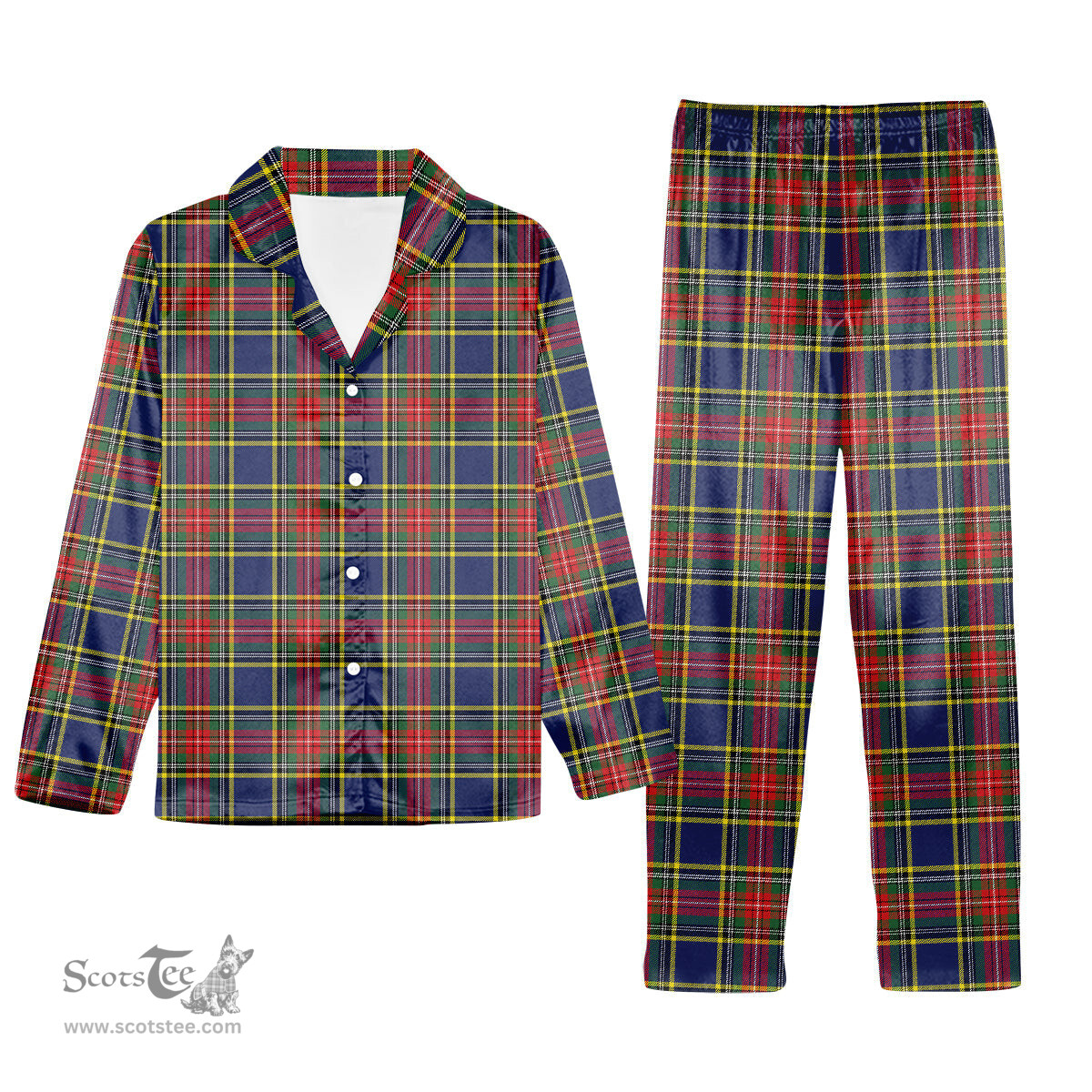 ScotsTee Shop Scottish McBeth Modern Tartan Pajama Satin Velvet Flannel Pajama Set
