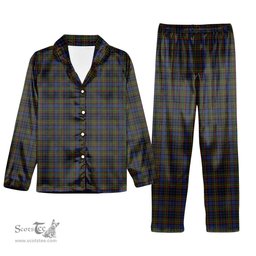 ScotsTee Shop Scottish MacClellan Tartan Pajama Satin Velvet Flannel Pajama Set