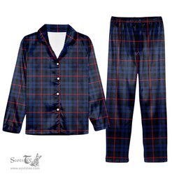 ScotsTee Shop Scottish MacCorquodale Modern Tartan Pajama Satin Velvet Flannel Pajama Set
