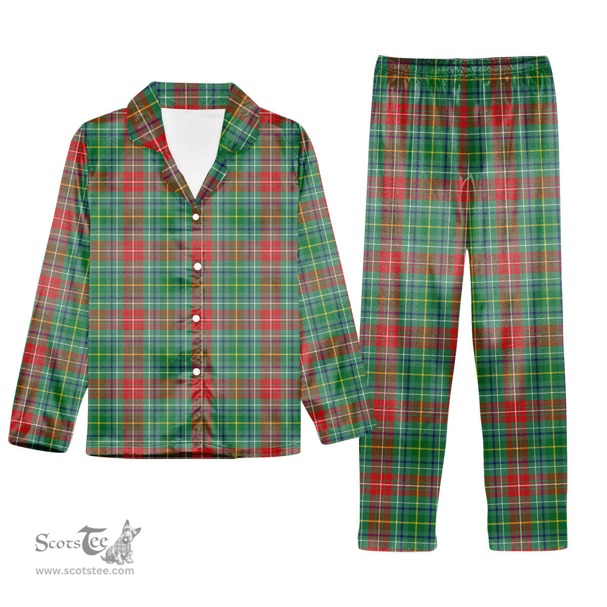 ScotsTee Shop Scottish Muirhead SC Tartan Pajama Satin Velvet Flannel Pajama Set
