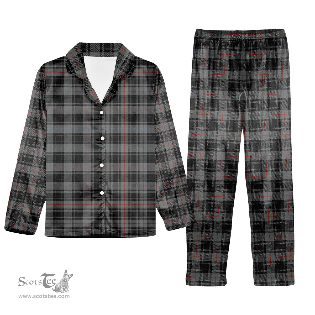 ScotsTee Shop Scottish Moffat 1984 Tartan Pajama Satin Velvet Flannel Pajama Set