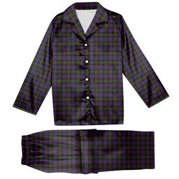 ScotsTee Shop Scottish MacDonell of Glengarry Tartan Pajama Satin Velvet Flannel Pajama Set