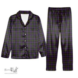 ScotsTee Shop Scottish MacDonell of Glengarry Tartan Pajama Satin Velvet Flannel Pajama Set