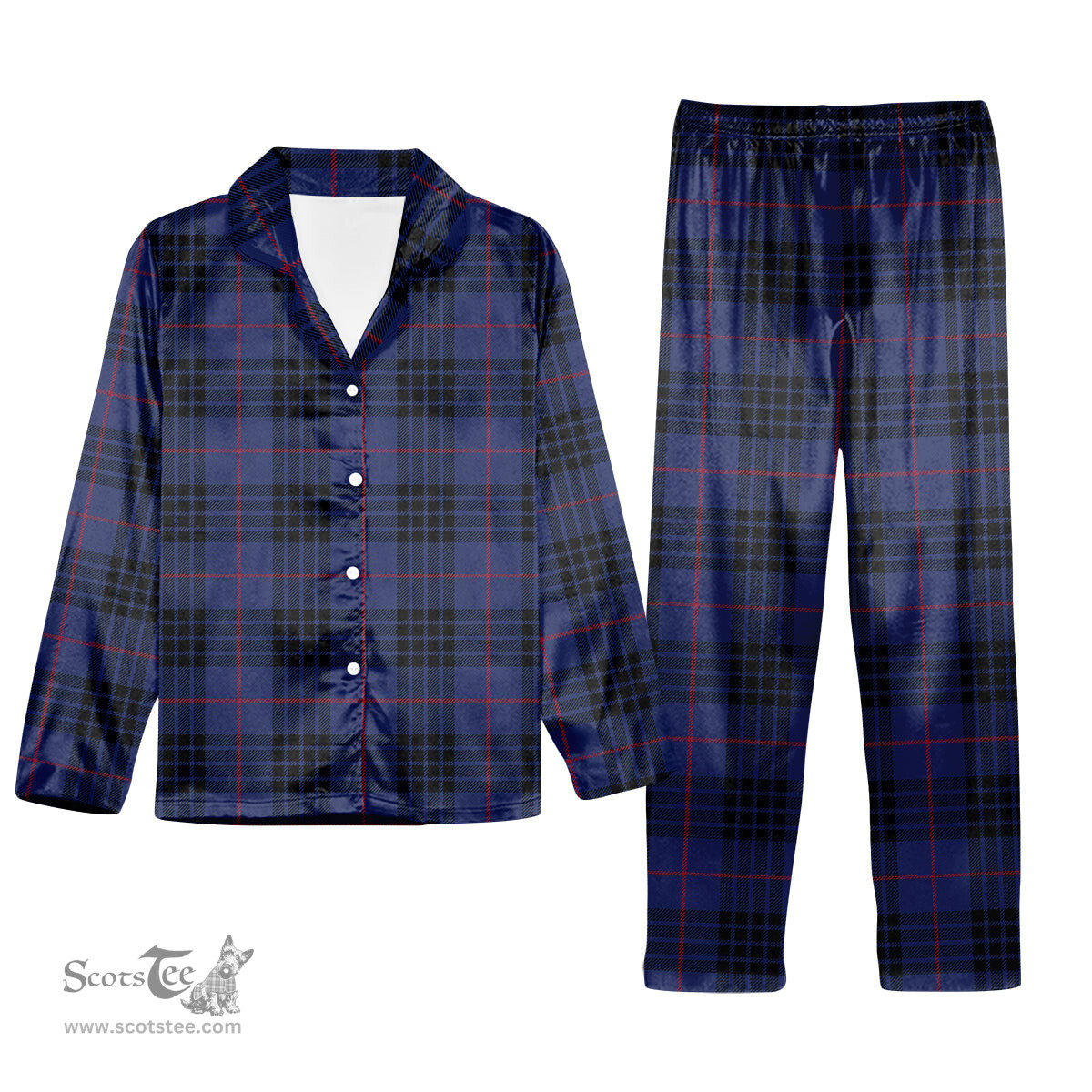 ScotsTee Shop Scottish Morgan Tartan Pajama Satin Velvet Flannel Pajama Set