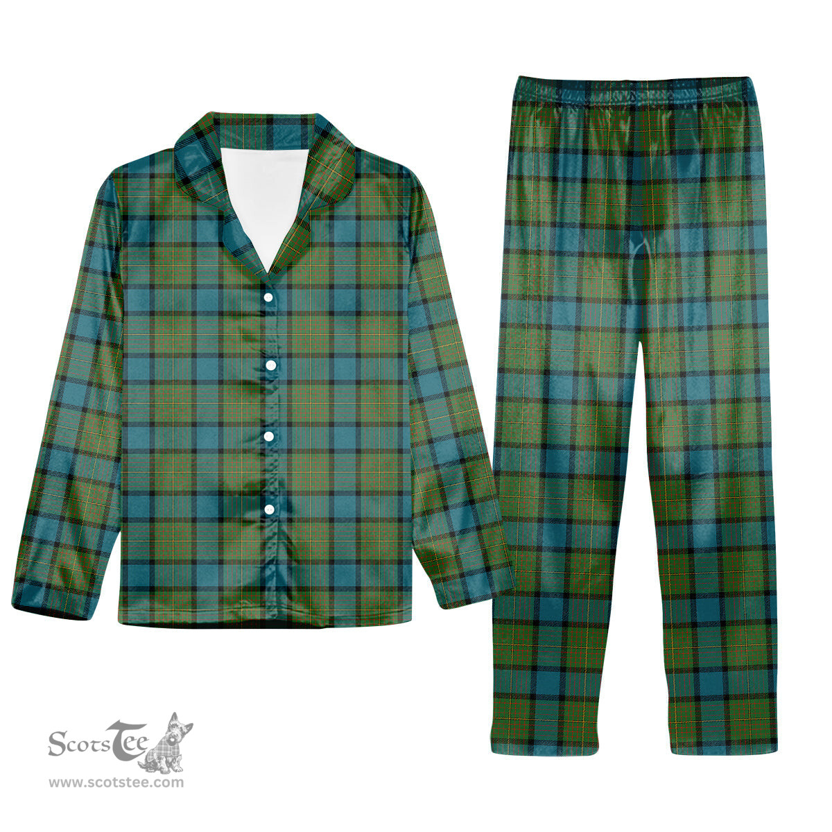 ScotsTee Shop Scottish Muir Ancient Tartan Pajama Satin Velvet Flannel Pajama Set