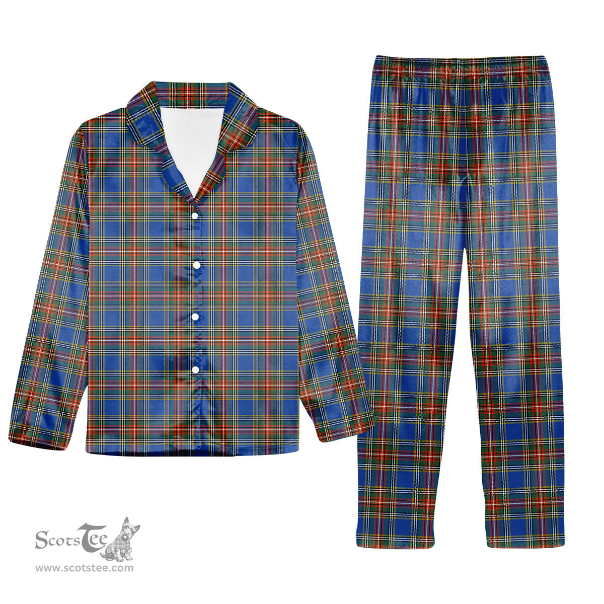 ScotsTee Shop Scottish MacBeth Ancient SC Tartan Pajama Satin Velvet Flannel Pajama Set