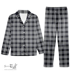 ScotsTee Shop Scottish Menzies Black Dress Tartan Pajama Satin Velvet Flannel Pajama Set