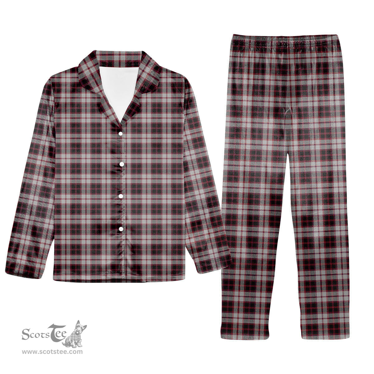 ScotsTee Shop Scottish McPherson Tartan Pajama Satin Velvet Flannel Pajama Set